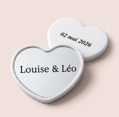 Miroir de poche personnalisé cadeau invités