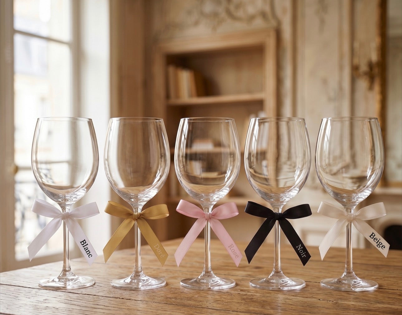 Ruban personnalisé pour verre à pied – Mariage, Baptême & Anniversaire